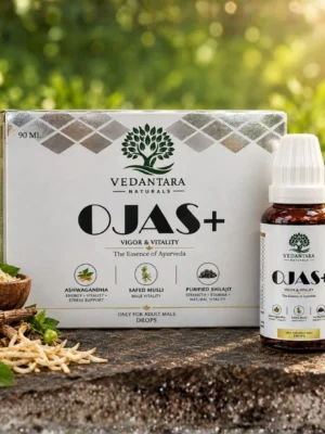 Ojas + Vedantara Naturals Ojas+ Ayurvedic drops for men with Ashwagandha, Safed Musli and Shilajit