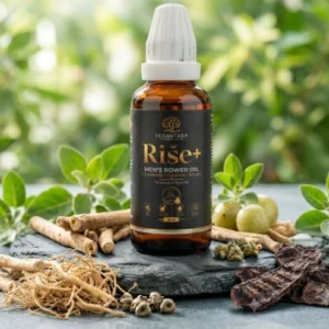 Rise+ Ayurvedic massage oil for men by Vedantara Naturals